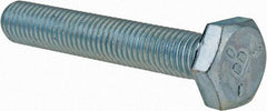 Made in USA - 1/4-28 UNF, 1-1/2" Length Under Head Hex Head Cap Screw - Fully Threaded, Grade 5 Steel, Zinc-Plated Finish, 7/16" Hex - USA Tool & Supply