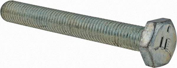 Made in USA - 1/4-28 UNF, 2" Length Under Head Hex Head Cap Screw - Fully Threaded, Grade 5 Steel, Zinc-Plated Finish, 7/16" Hex - USA Tool & Supply