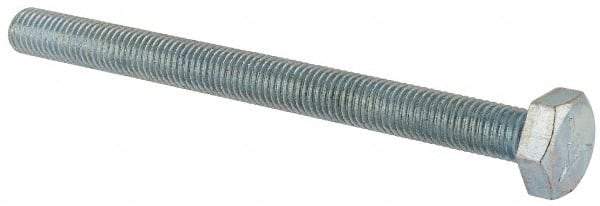 Made in USA - 1/4-28 UNF, 3" Length Under Head Hex Head Cap Screw - Fully Threaded, Grade 5 Steel, Zinc-Plated Finish, 7/16" Hex - USA Tool & Supply