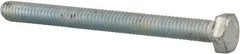 Made in USA - 5/16-18 UNC, 3-1/2" Length Under Head Hex Head Cap Screw - Fully Threaded, Grade 5 Steel, Zinc-Plated Finish, 1/2" Hex - USA Tool & Supply