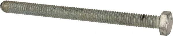 Made in USA - 5/16-18 UNC, 4" Length Under Head Hex Head Cap Screw - Fully Threaded, Grade 5 Steel, Zinc-Plated Finish, 1/2" Hex - USA Tool & Supply