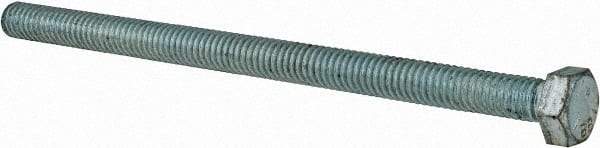 Made in North America - 5/16-18 UNC, 5" Length Under Head Hex Head Cap Screw - Fully Threaded, Grade 5 Steel, Zinc-Plated Finish, 1/2" Hex - USA Tool & Supply