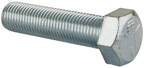 Made in USA - 3/8-24 UNF, 1-1/2" Length Under Head Hex Head Cap Screw - Fully Threaded, Grade 5 Steel, Zinc-Plated Finish, 9/16" Hex - USA Tool & Supply