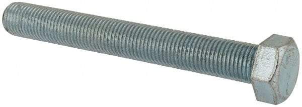 Made in USA - 3/8-24 UNF, 3" Length Under Head Hex Head Cap Screw - Fully Threaded, Grade 5 Steel, Zinc-Plated Finish, 9/16" Hex - USA Tool & Supply