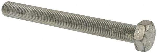 Made in USA - 3/8-24 UNF, 3-1/2" Length Under Head Hex Head Cap Screw - Fully Threaded, Grade 5 Steel, Zinc-Plated Finish, 9/16" Hex - USA Tool & Supply