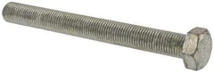 Made in USA - 3/8-24 UNF, 3-1/2" Length Under Head Hex Head Cap Screw - Fully Threaded, Grade 5 Steel, Zinc-Plated Finish, 9/16" Hex - USA Tool & Supply