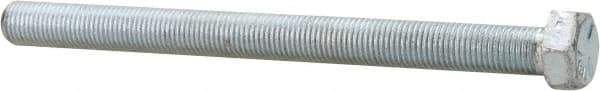 Made in North America - 3/8-24 UNF, 4-1/2" Length Under Head Hex Head Cap Screw - Fully Threaded, Grade 5 Steel, Zinc-Plated Finish, 9/16" Hex - USA Tool & Supply