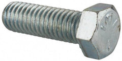 Value Collection - 7/16-14 UNC, 1-3/8" Length Under Head Hex Head Cap Screw - Partially Threaded, Grade 5 Steel, Zinc-Plated Finish, 5/8" Hex - USA Tool & Supply