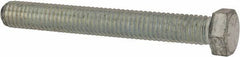 Made in USA - 7/16-14 UNC, 3-1/2" Length Under Head Hex Head Cap Screw - Fully Threaded, Grade 5 Steel, Zinc-Plated Finish, 5/8" Hex - USA Tool & Supply