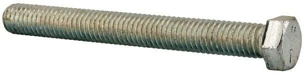Made in USA - 7/16-14 UNC, 4" Length Under Head Hex Head Cap Screw - Fully Threaded, Grade 5 Steel, Zinc-Plated Finish, 5/8" Hex - USA Tool & Supply