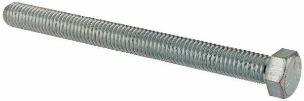 Made in North America - 7/16-14 UNC, 5" Length Under Head Hex Head Cap Screw - Fully Threaded, Grade 5 Steel, Zinc-Plated Finish, 5/8" Hex - USA Tool & Supply