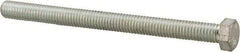 Made in North America - 7/16-14 UNC, 5-1/2" Length Under Head Hex Head Cap Screw - Fully Threaded, Grade 5 Steel, Zinc-Plated Finish, 5/8" Hex - USA Tool & Supply
