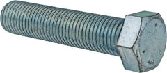 Made in USA - 7/16-20 UNF, 2" Length Under Head Hex Head Cap Screw - Fully Threaded, Grade 5 Steel, Zinc-Plated Finish, 5/8" Hex - USA Tool & Supply