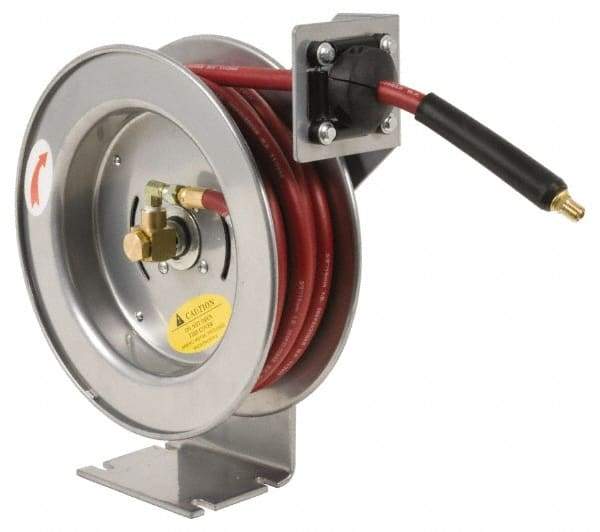 PRO-SOURCE - 75' Spring Retractable Hose Reel - 300 psi, Hose Included - USA Tool & Supply