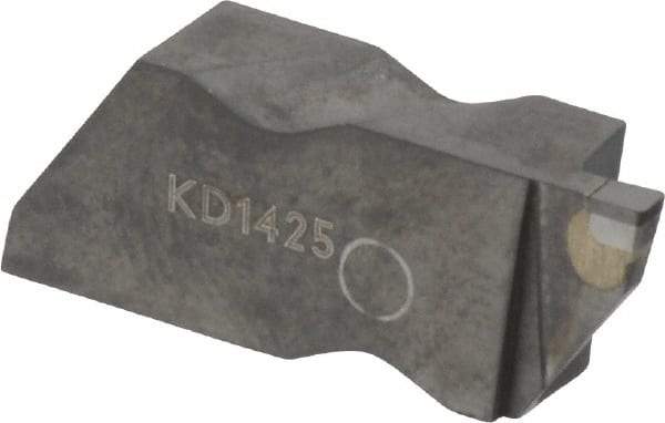 Kennametal - 3062NG EST Grade KD1425, 1.58mm Cutting Width Diamond Tipped Grooving Insert - 2.39mm Max Depth of Cut, Left Hand, 0.19mm Corner Radius, Uncoated - USA Tool & Supply