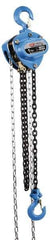 Value Collection - 3,000 Lb Lifting Capacity, 20' Lift Height, Hand Hoist - Made from Chain, 65' Overhaul to Lift 1', 80 Lb Avg Pull to Lift Rated Load, 1 Chain - USA Tool & Supply