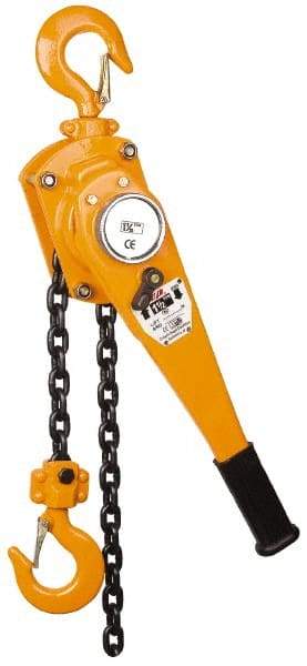 Value Collection - 6,000 Lb Lifting Capacity, 10' Lift Height, Short Handle Lever Hoist - Made from Chain, 1 Chain - USA Tool & Supply