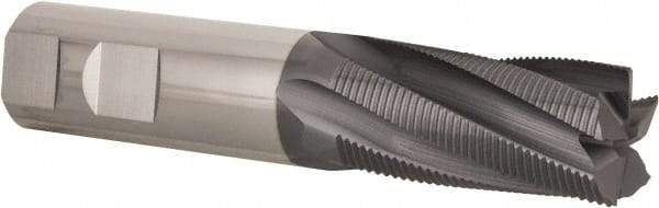 Niagara Cutter - 1" Diam, Fine Pitch, 2" LOC, 5 Flute Solid Carbide Corner Chamfer Roughing End Mill - AlTiN Finish, 5" OAL, 1" Shank Diam, Single End, Centercutting, 20° Helix - USA Tool & Supply