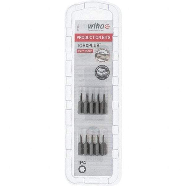 Wiha - 1/4" Drive IP4 Torx Plus Screwdriver Bit - 1" OAL, Insert Bit - USA Tool & Supply