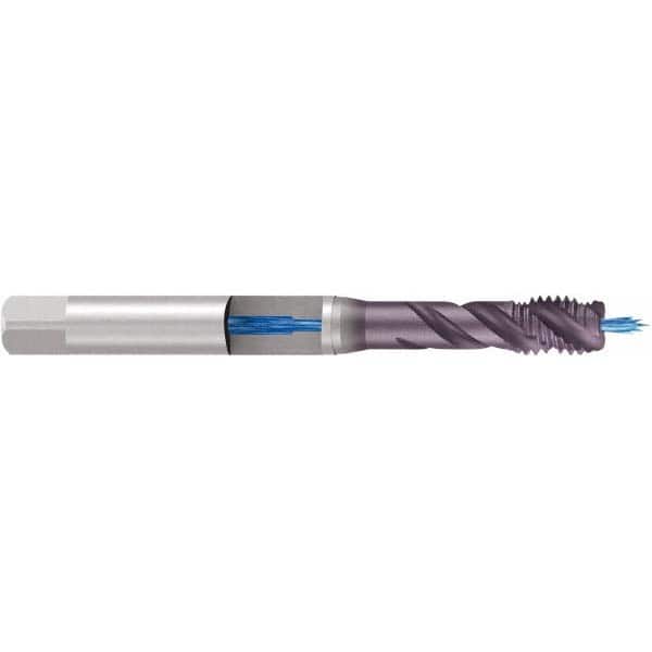 Emuge - 3/8-16 UNC, 3 Flute, TiCN Finish Cobalt Medium Spiral Flute Tap - USA Tool & Supply