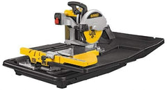 DeWALT - 10" Blade Diam, Tile Saw - 4,200 RPM, 34" Table Depth x 26" Table Width, 120 Volts, 15 Amps - USA Tool & Supply