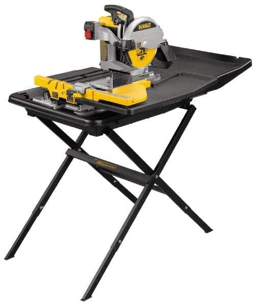 DeWALT - 10" Blade Diam, Tile Saw - 4,200 RPM, 34" Table Depth x 26" Table Width, 120 Volts, 15 Amps - USA Tool & Supply