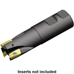 Kennametal - 1-1/4" Cut Diam, 0.571" Max Depth of Cut, 1" Shank Diam, 4.53" OAL, Indexable Square Shoulder End Mill - EC14.., EP14.. Inserts, Weldon Shank, 0° Lead Angle, Through Coolant - USA Tool & Supply