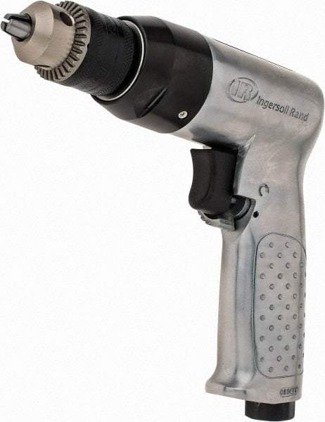 Ingersoll-Rand - 3/8" Reversible Keyed Chuck - Pistol Grip Handle, 2,000 RPM, 4 CFM, 0.5 hp, 90 psi - USA Tool & Supply