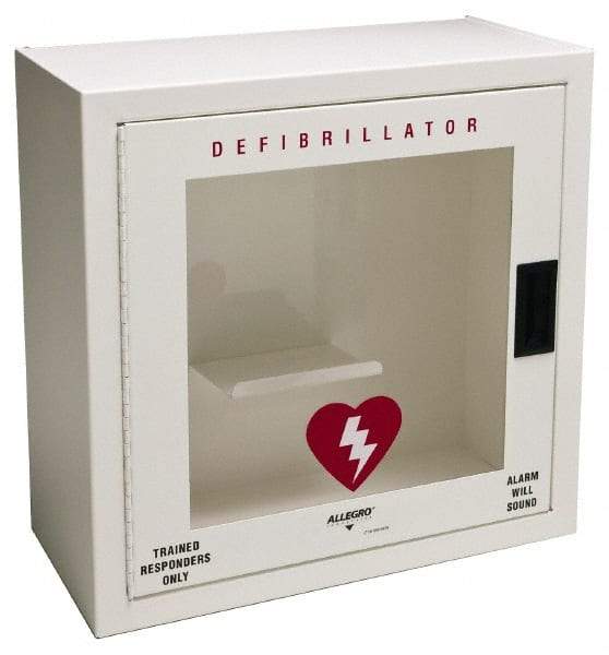 Allegro - Metal Defibrillator Case - 20-1/4 Inch Wide x 20-1/4 Inch High x 9-1/4 Inch Deep, Wall Mount - USA Tool & Supply