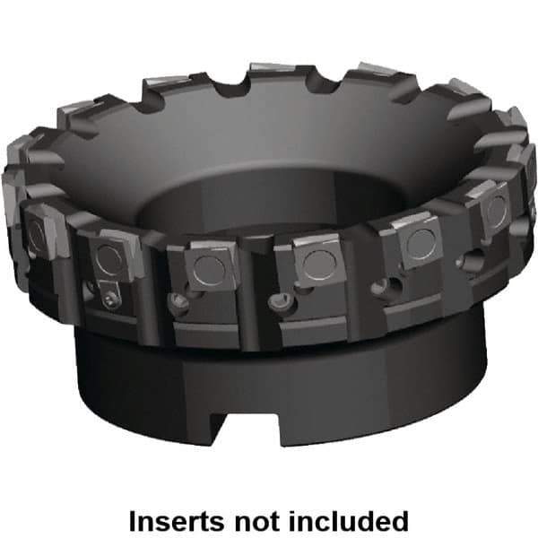 Kennametal - 15 Inserts, 127mm Cut Diam, 1-1/2" Arbor Diam, 0.236" Max Depth of Cut, Indexable Square-Shoulder Face Mill - 0/90° Lead Angle, 2-3/8" High, SPHX 1205... Insert Compatibility, Series Fix-Perfect - USA Tool & Supply