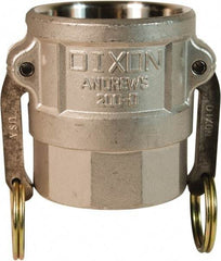 Dixon Valve & Coupling - 4" Stainless Steel Cam & Groove Suction & Discharge Hose Female Coupler Female NPT Thread - Part D, 4" Thread, 100 Max psi - USA Tool & Supply