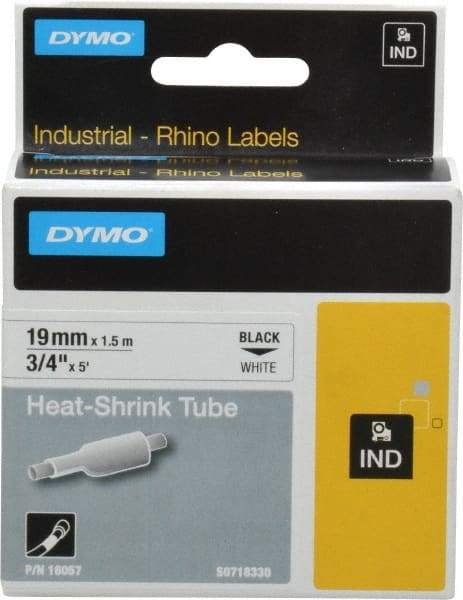 Dymo - 60" Long, White Heat Shrinkable Polyolefin Heat Shrink Tubing - For RhinoPRO 3000 - USA Tool & Supply