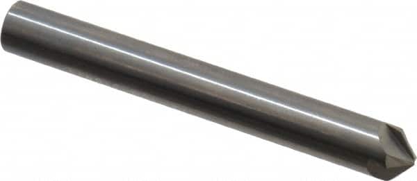 Hertel - 1/4" Head Diam, 1/4" Shank Diam, 4 Flute 100° Solid Carbide Countersink - USA Tool & Supply