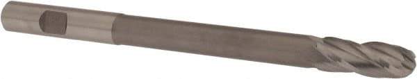 Hertel - 3/8" Diam, 1" LOC, 4 Flute High Speed Steel Ball End Mill - Uncoated, Single End, 5" OAL, 3/8" Shank Diam - USA Tool & Supply
