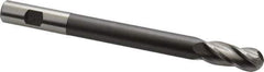 Hertel - 5/8" Diam, 1-1/2" LOC, 4 Flute High Speed Steel Ball End Mill - Uncoated, Single End, 7-1/8" OAL, 5/8" Shank Diam - USA Tool & Supply