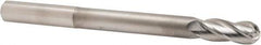 Hertel - 1/2" Diam, 1-1/4" LOC, 4 Flute High Speed Steel Ball End Mill - Uncoated, Single End, 6" OAL, 1/2" Shank Diam - USA Tool & Supply