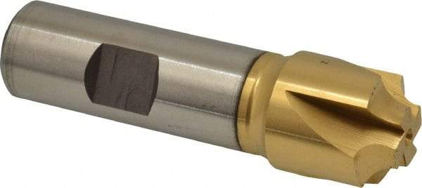Hertel - 3/16" Radius, 3/4" Mill Diam, 4 Flute Cobalt Corner Rounding End Mill - Single End, TiN Finish, 3-1/8" OAL, 3/4" Shank Diam - USA Tool & Supply