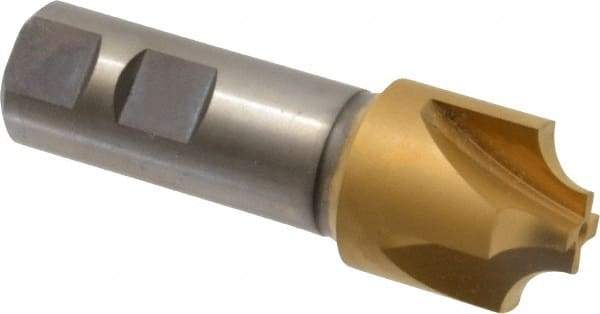 Hertel - 5/16" Radius, 1-1/8" Mill Diam, 4 Flute Cobalt Corner Rounding End Mill - Single End, TiN Finish, 3-1/2" OAL, 7/8" Shank Diam - USA Tool & Supply
