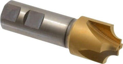 Hertel - 5/16" Radius, 1-1/8" Mill Diam, 4 Flute Cobalt Corner Rounding End Mill - Single End, TiN Finish, 3-1/2" OAL, 7/8" Shank Diam - USA Tool & Supply
