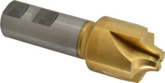 Hertel - 3/8" Radius, 1-1/4" Mill Diam, 4 Flute Cobalt Corner Rounding End Mill - Single End, TiN Finish, 3-3/4" OAL, 7/8" Shank Diam - USA Tool & Supply