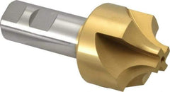 Hertel - 5/8" Radius, 1-15/16" Mill Diam, 4 Flute High Speed Steel Corner Rounding End Mill - Single End, TiN Finish, 4-1/4" OAL, 1" Shank Diam - USA Tool & Supply