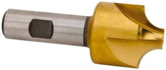 Hertel - 1/2" Radius, 1-1/2" Mill Diam, 4 Flute High Speed Steel Corner Rounding End Mill - Single End, TiN Finish, 3-7/8" OAL, 3/4" Shank Diam - USA Tool & Supply