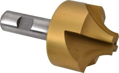 Hertel - 3/4" Radius, 1-7/8" Mill Diam, 4 Flute High Speed Steel Corner Rounding End Mill - Single End, TiN Finish, 4-1/8" OAL, 3/4" Shank Diam - USA Tool & Supply