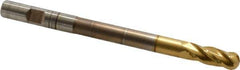 Hertel - 3/8" Diam, 1" LOC, 4 Flute High Speed Steel Ball End Mill - TiN Finish, Single End, 5" OAL, 3/8" Shank Diam - USA Tool & Supply