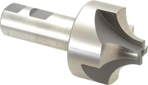 Hertel - 3/4" Radius, 2-1/4" Mill Diam, 4 Flute High Speed Steel Corner Rounding End Mill - Single End, Uncoated, 4-5/16" OAL, 1" Shank Diam - USA Tool & Supply