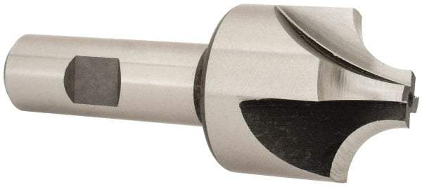 Hertel - 1/2" Radius, 1-1/2" Mill Diam, 4 Flute High Speed Steel Corner Rounding End Mill - Single End, Uncoated, 3-7/8" OAL, 3/4" Shank Diam - USA Tool & Supply
