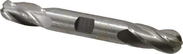 Hertel - 5/8" Diam, 1-3/8" LOC, 4 Flute High Speed Steel Ball End Mill - Uncoated, Double End, 5" OAL, 5/8" Shank Diam - USA Tool & Supply
