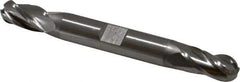 Hertel - 11/32" Diam, 3/4" LOC, 4 Flute Cobalt Ball End Mill - Uncoated, Double End, 3-1/2" OAL, 3/8" Shank Diam - USA Tool & Supply