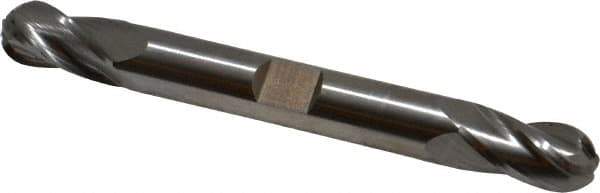Hertel - 3/8" Diam, 3/4" LOC, 4 Flute Cobalt Ball End Mill - Uncoated, Double End, 3-1/2" OAL, 3/8" Shank Diam - USA Tool & Supply