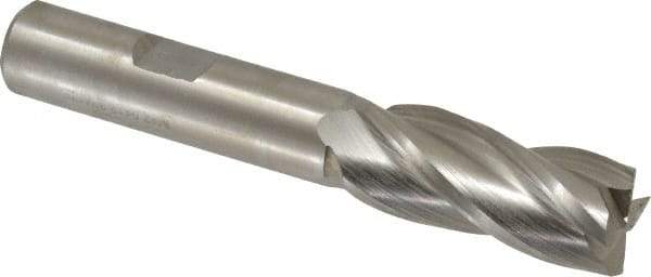 Hertel - 5/8", 1-1/2" LOC, 5/8" Shank Diam, 7-1/8" OAL, 4 Flute, High Speed Steel Square End Mill - Single End, Uncoated, Right Hand Cut - USA Tool & Supply